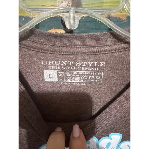 Grunt Style Club Member "Warheads on Foreheads" graphic t-shirt in heather brown - Picture 2 of 5